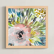 "Blush Bloom" - Art Print in Blush Pink by Kara Aina - Framed