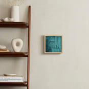 "Gathered Remnants I" - Art Print in Cyan Sky by Debra Pruskowski - In a Room