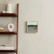 "Rocky Beach Seascape" - Art Print in brown by Caryn Owen - In a Room