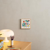 "Playful Blossoms" - Art Print in Rich Teal by Lea Velasquez - In a Room