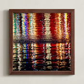 "Water Lights" - Art Print in Xmas red by Sea and Sky - Framed