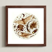 "Nocturnals" - Art Print in Sepia Tones by Eve Schultz - Framed