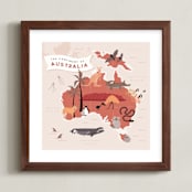 "Animals of Australia" - Art Print in Copper by Kamala Nahas - Framed