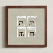 "Stool Samples" - Art Print in grey matter by Deborah Chou - Framed