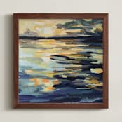"Collide II" - Art Print in Navy Blue by Kelly Johnston - Framed