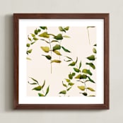 "Embrace Greenery" - Art Print in Olive Green by jinseikou - Framed