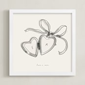 "Locket: Custom Print" - Custom Print in Cream by Ani Somi - Framed