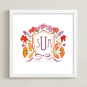 "Your Wedding Crest: Custom Print" - Custom Print in Fall by Pink House Press - Framed