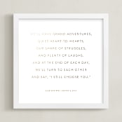 "Your Vows: Square Orientation Custom Foil Print" - Custom Foil Print in Gold by Minted - Framed