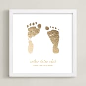 "Footprints: Custom Foil Print" - Custom Foil Print in Gold by Minted - Framed
