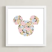 "Mickey's Garden" - Art Print in Peony by Leah Bisch - Framed