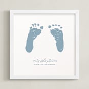 "Footprints: Custom Letterpress Print" - Custom Letterpress Print in Dusk Blue by Minted - Framed