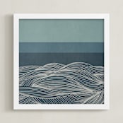 "Deep Sea" - Art Print in Blue Whale by Lucrecia Caporale - Framed