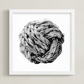 "Monkey Fist" - Art Print in White by Lucas Wade - Framed