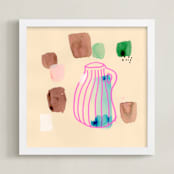 "Vase Study" - Art Print in Hot Pink by Lindsay Megahed - Framed