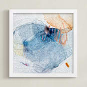"Ebb and Flow" - Art Print in Blue Grey by Arohika Verma - Framed