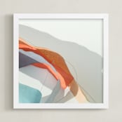 "Meanderings 11" - Art Print in Mediterranean Blue by Jenny Phillips - Framed