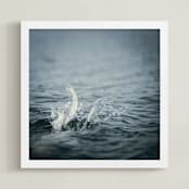 "Just off the dock II" - Art Print in Steel Blue by Jacquelyn Sloane Siklos - Framed