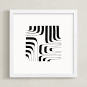"Linear" - Art Print in black and white by Jennifer Morehead - Framed