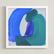 "Yield" - Art Print in blue green by Nell Waters Bernegger - Framed