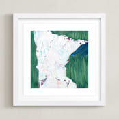 "Minnesota in Paint" - Art Print in Minnesota Green by Denise Wong - Framed