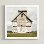 "weathered barn" - Art Print in weathered white by Baumbirdy - Framed