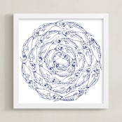 "Sardines" - Art Print in Indigo by Bryn Wears-Fitipaldi - Framed
