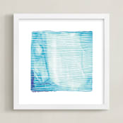 "Currents" - Art Print in azur  by Kerry Doyle - Framed