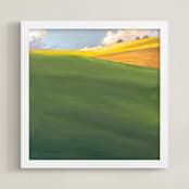 "September Hill" - Art Print in Rich Green by Stephanie Goos Johnson - Framed