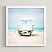 "8th Street Tower" - Art Print in Coastal Blue by Shannon Howard - Framed