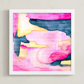 "Close" - Art Print in Cerise by Kerry Doyle - Framed