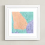 "Georgia in Paint" - Art Print in Georgia Peach by Denise Wong - Framed