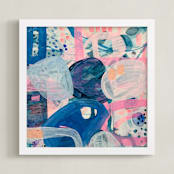 "The Path Is Blocked" - Art Print in Blue slate by Synnöve Seidman - Framed