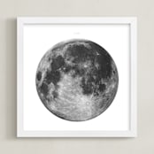 "La Luna" - Art Print in Light Grey by Keri Chubb - Framed