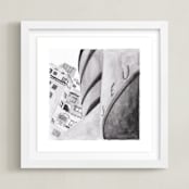 "Guggenheim Museum New York" - Art Print in purple grey by Viktoria Eperjesi - Framed