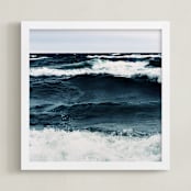 "Beautiful Unrest" - Art Print in Deep Blue by ALICIA BOCK - Framed
