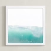 "Turquoise Surf" - Art Print in Turquoise by Shannon Howard - Framed