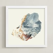 "Rock Study 2 fluorite" - Art Print in cream and gray by Baumbirdy - Framed