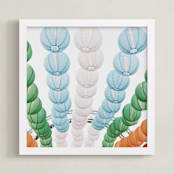 "Paper Lanterns" - Art Print in Evening light by Catherine Culvenor - Framed