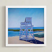"Abandoned Watch" - Art Print in Crisp Blue by Carol C. Young - Framed