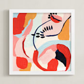 "Pucker Up" - Art Print in Bright Red by Holly Royval - Framed