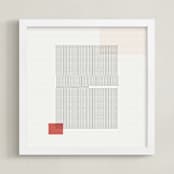 "Folded Lines" - Art Print in White by Jennifer Morehead - Framed