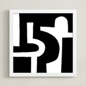 "Bold Pathways" - Art Print in Black on White by Ilana Greenberg - Framed