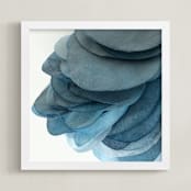 "Sky Pebbles 5" - Art Print in Sea blue by Jenny Phillips - Framed