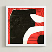"Entrance" - Art Print in Ripe Tomato Red by Deborah Velasquez - Framed