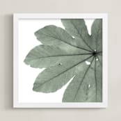 "Leaf In Green" - Art Print in Mint Green by Jonathan Brooks - Framed