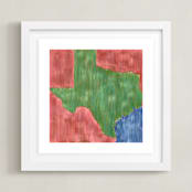 "Texas in Paint" - Art Print in Texas Bluebonnet by Denise Wong - Framed