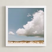 "Sea Turtle In The Sky" - Art Print in Light Blue by ALICIA BOCK - Framed