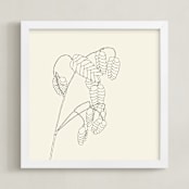 "Grass With Seed" - Art Print in charcoal on ivory by Jorey Hurley - Framed