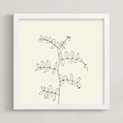 "Wild Pea" - Art Print in charcoal on ivory background by Jorey Hurley - Framed